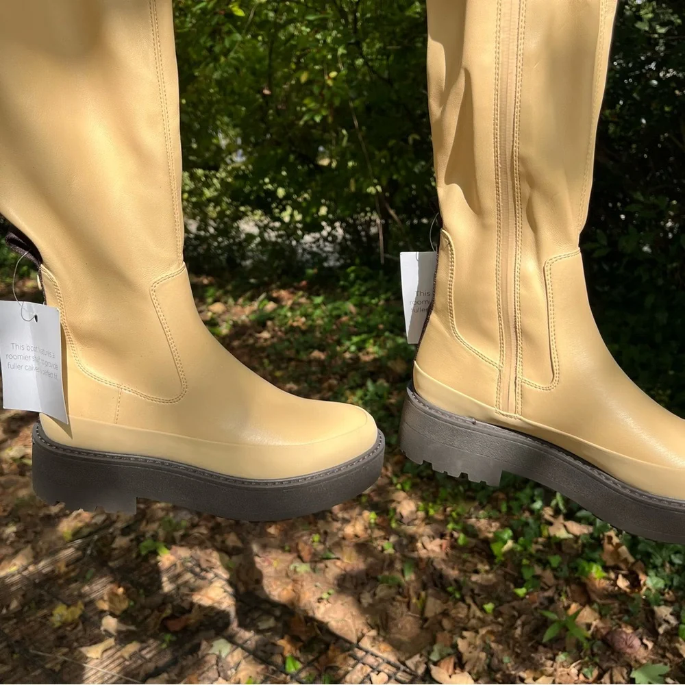 🆕.Franco Sarto Beige Over the Knee Boots Size 6